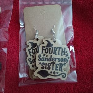 Wooden cut out. Hocus Pocus earrings